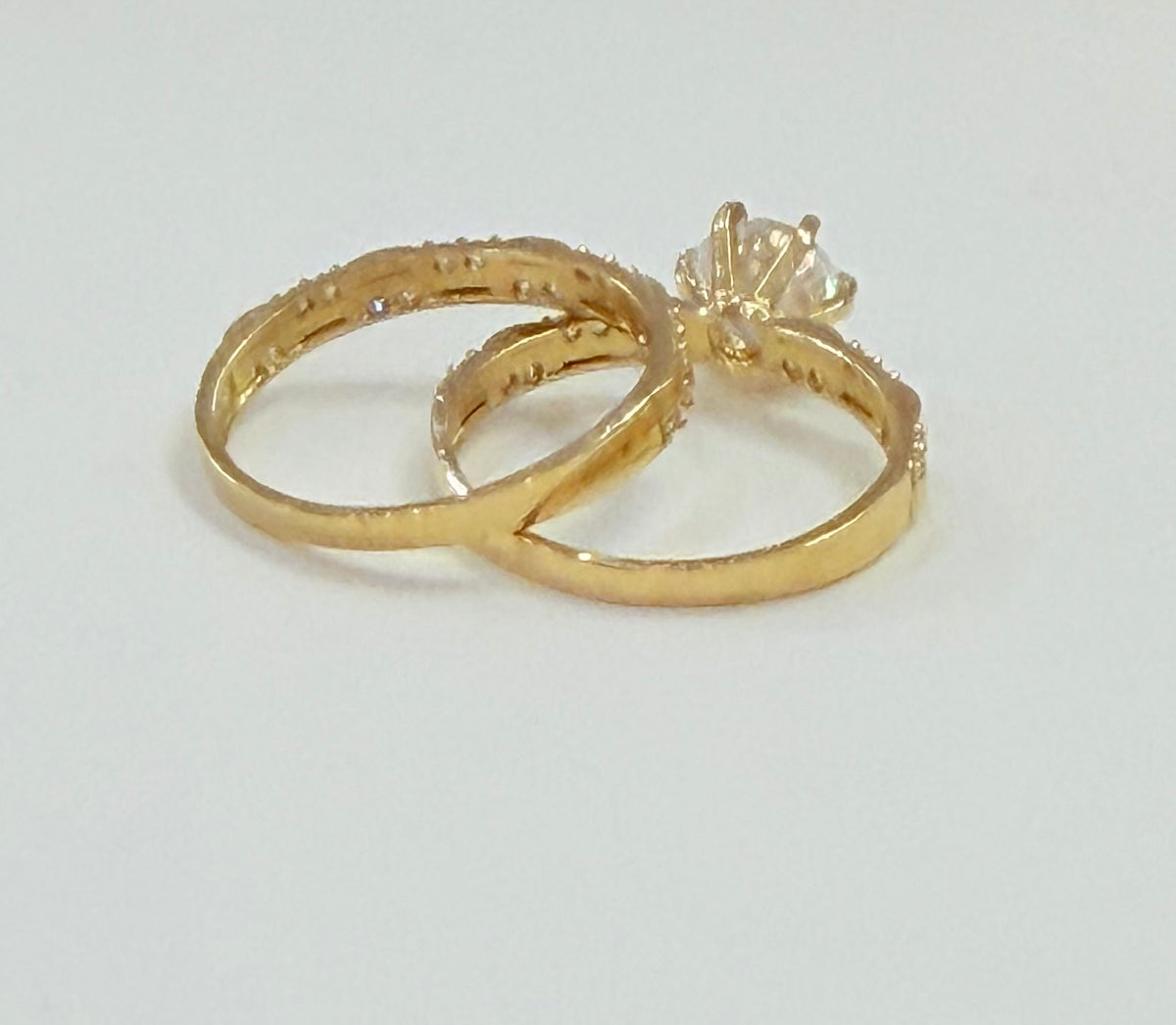 1275- NEW 10K Gold Wedding Ring Women's Set W.G