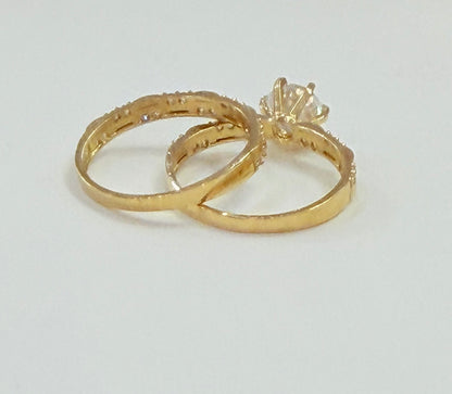 1275- NEW 10K Gold Wedding Ring Women's Set W.G