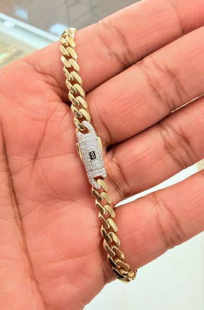 1750- NEW 10K Monaci Gold Bracelet 7.5” (5mm) W.G