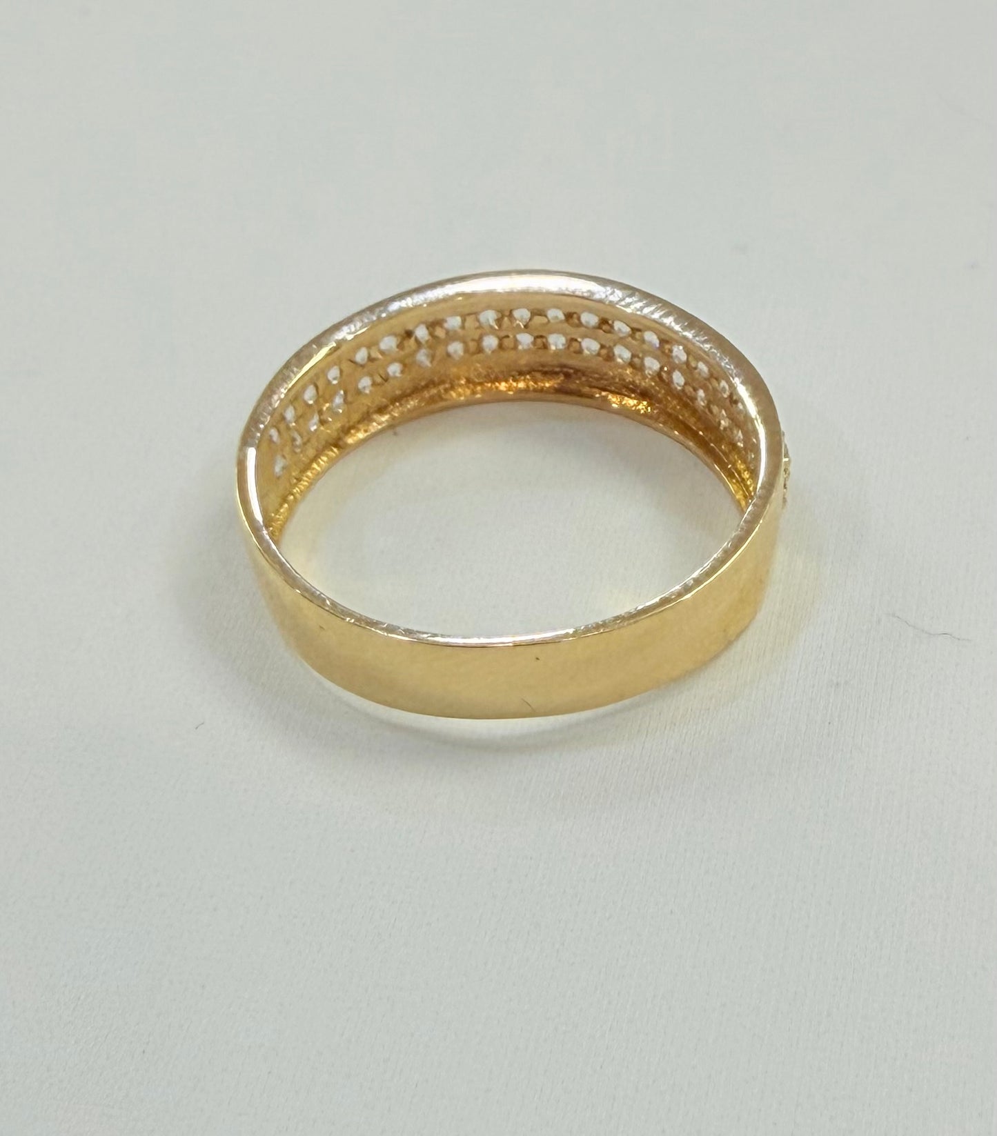 1717- NEW 14K Gold Cz Wedding Band Men’s Ring Sz10 W.G
