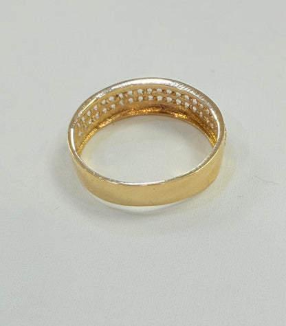 1717- NEW 14K Gold Cz Wedding Band Men’s Ring Sz10 W.G