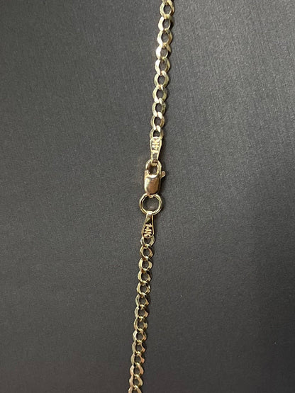 1445- NEW 14K Solid Cuban Curb Link Chain 20" (3mm) W.G