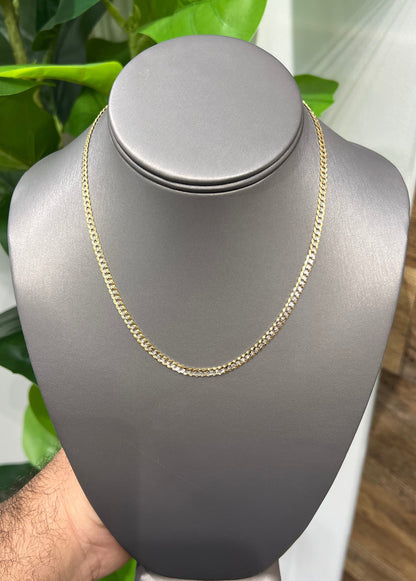 1322- NEW 10K Solid Cuban Curb Chain 16” (3.7mm) W.G