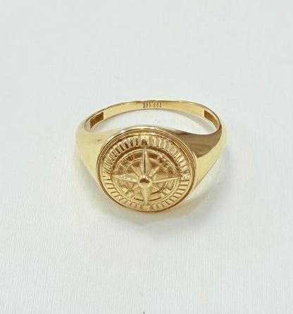 378- NEW 14k Gold Compass Men’s Ring W.G