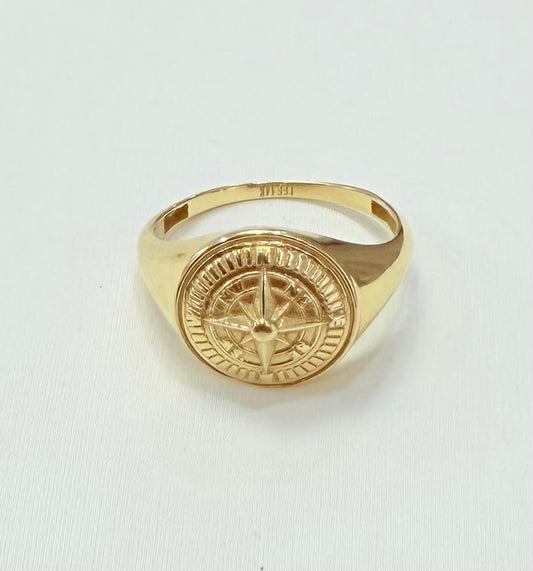 378- NEW 14k Gold Compass Men’s Ring W.G