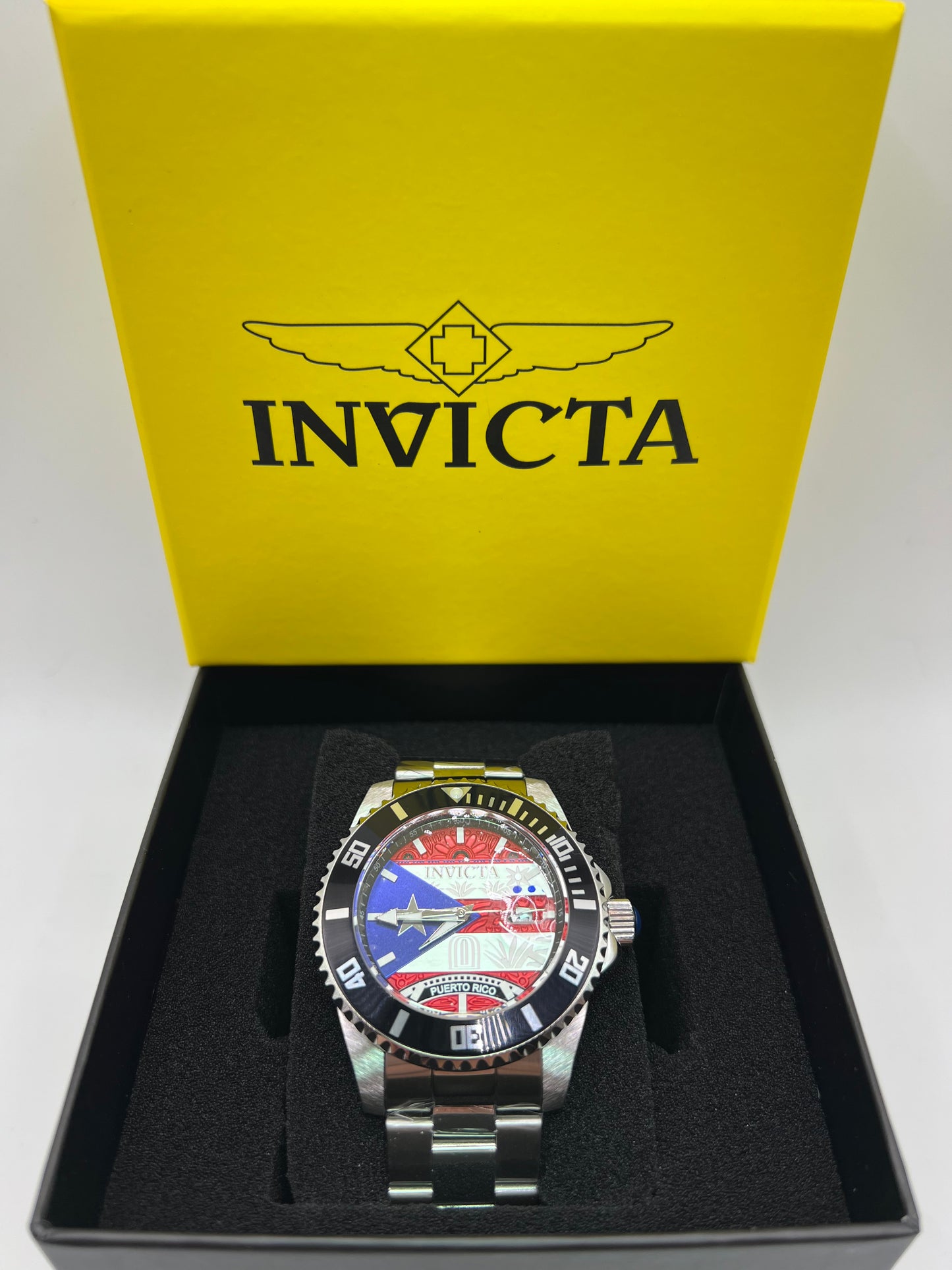 R51- invicta Puerto Rico Flag Men's Watch - 44mm Silver