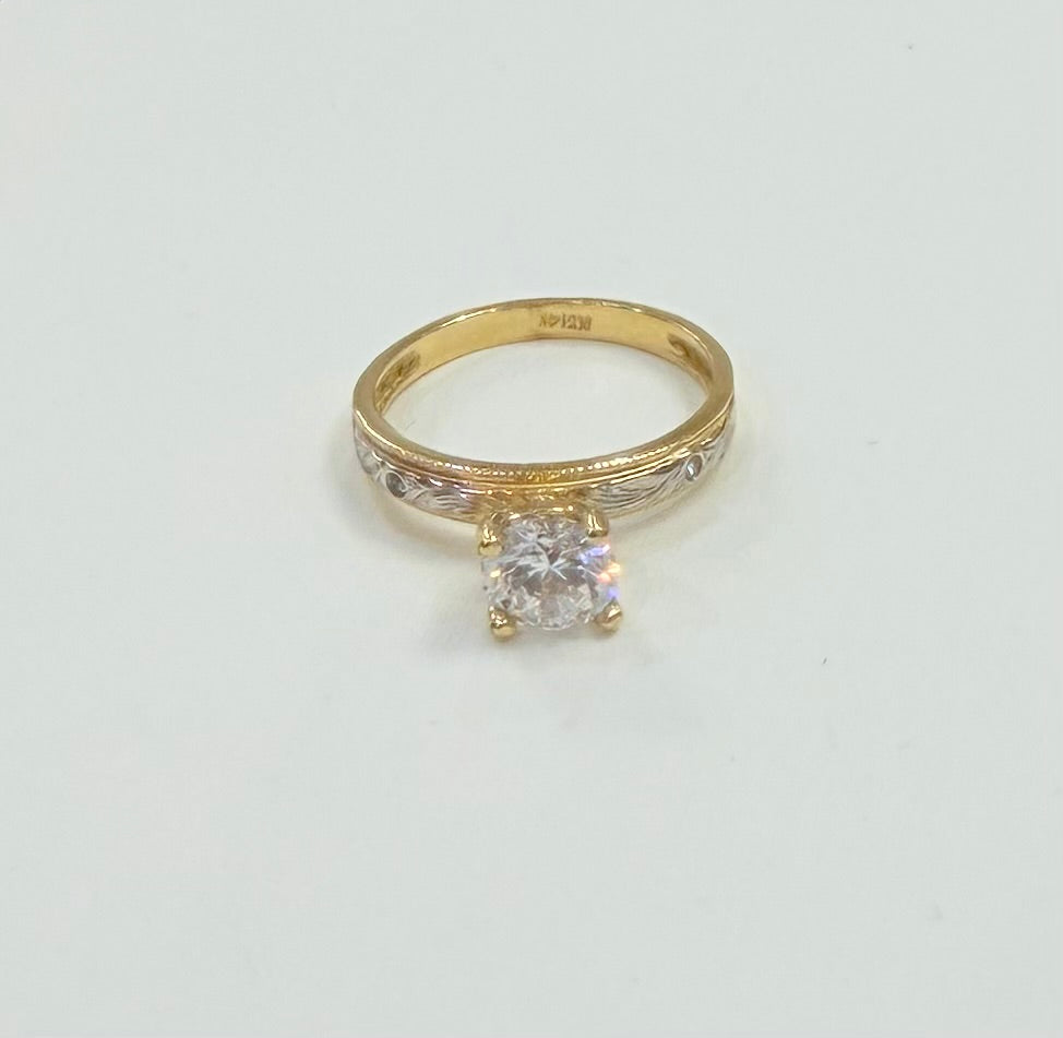 973- 14K Trio Two Tone Wedding Rings (W.G)