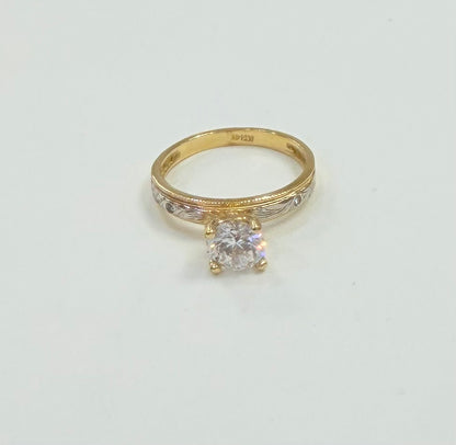 973- 14K Trio Two Tone Wedding Rings (W.G)