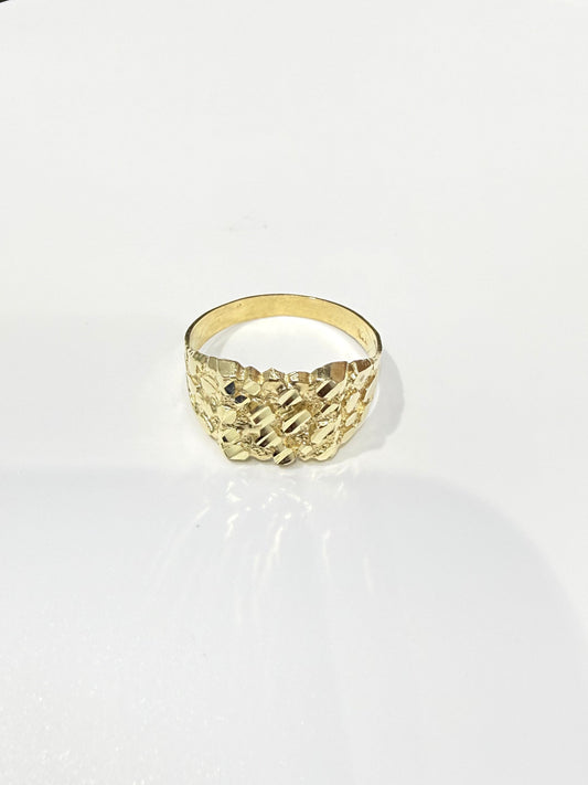 1617- NEW 10K Fashion Nugget Ring W.G
