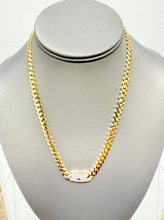 1034- NEW 14K Hollow Cuban Monaci Chain (6mm) W.G