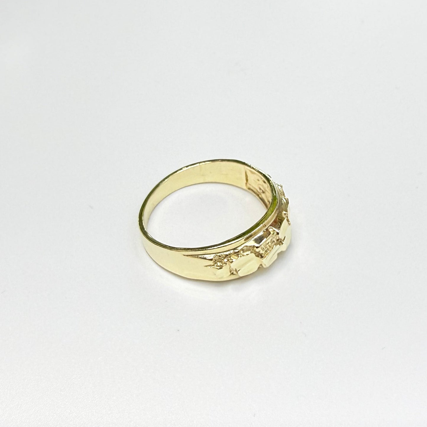 1597- NEW 14K Nugget Fashion Ring W.G