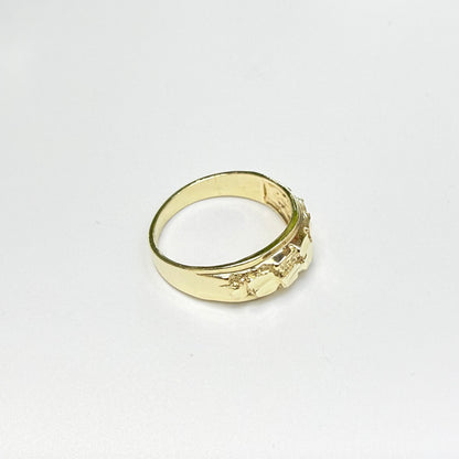 1597- NEW 14K Nugget Fashion Ring W.G