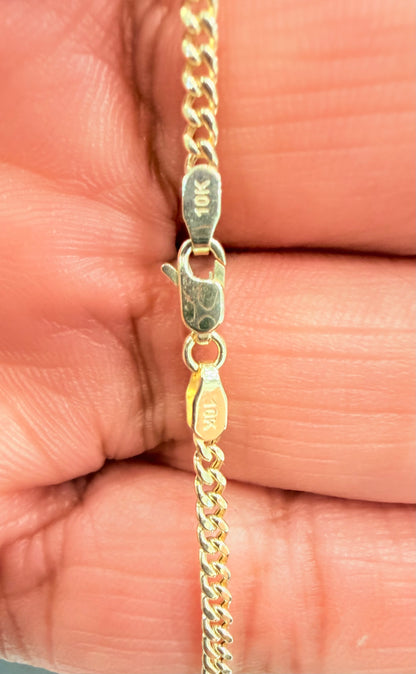 1784- NEW 10K Hollow Miami Cuban Chain 22" (2.2mm) W.G