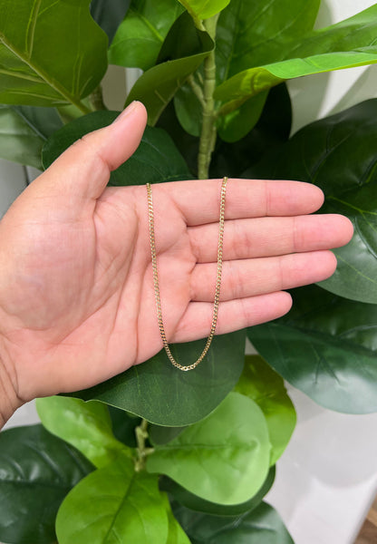 1326- NEW 10K Hollow Cuban Curb Chain Two tone 18” (2mm) W.G