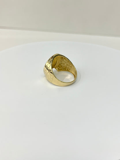 00147- NEW 14K Horseshoe Eagle Men’s Gold Ring (W.G)