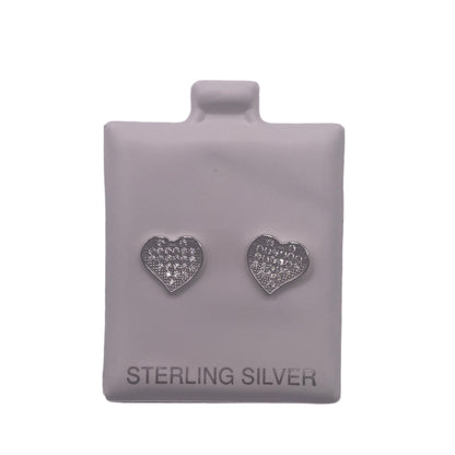 S529- .925 Heart Sterling Silver Studs