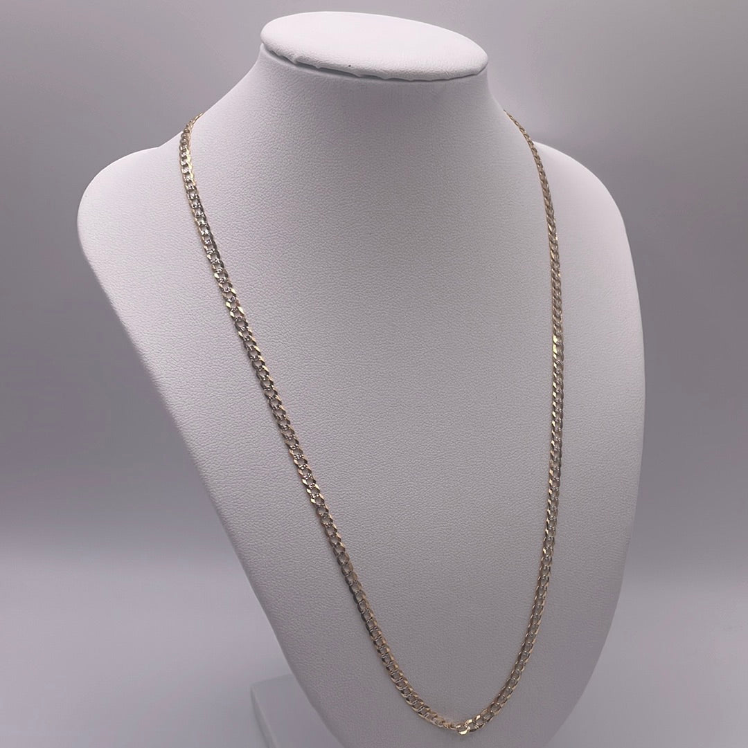 00167- NEW 14K Gold Cuban Chain (3.19mm) W.G