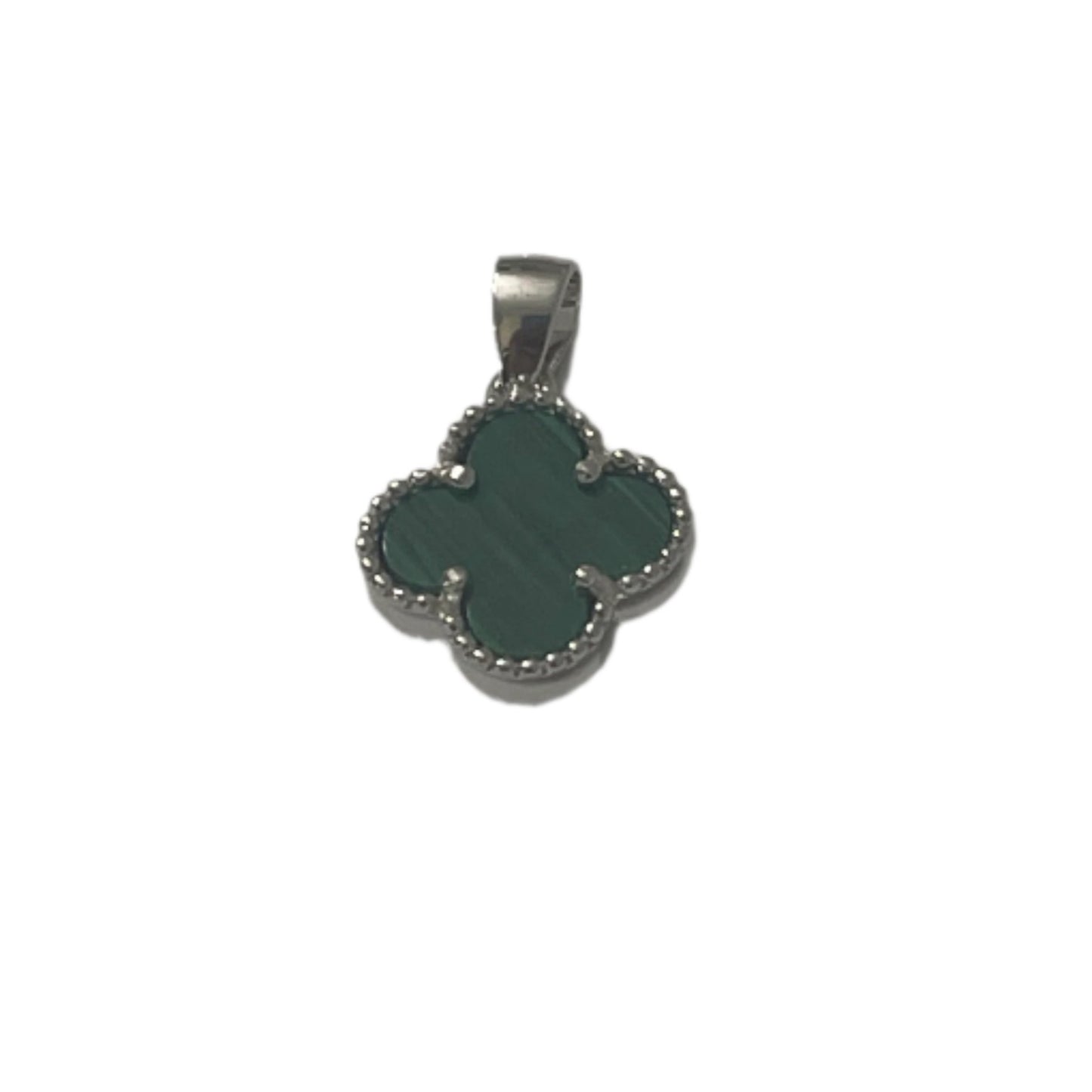 S753- Green clover Silver Pendant