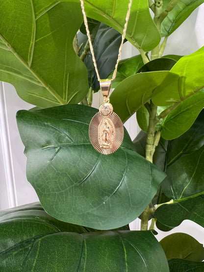1259-NEW 14K Our Lady of Guadalupe Pendant W.G