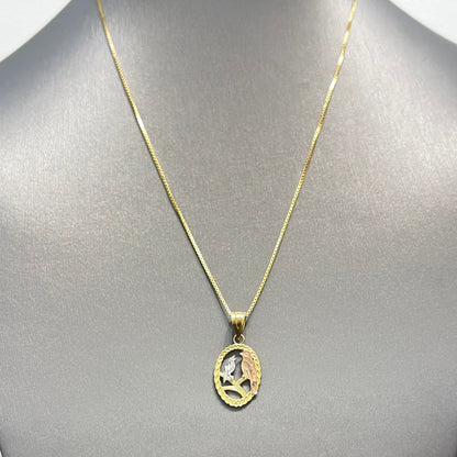 00142- NEW 14K Gold Two Birds Pendant (W.G)