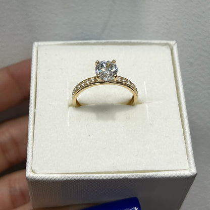 1131- NEW 14K Solitaire Engagement Ring W.G