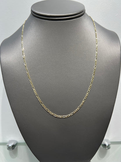 1253- NEW 14K Solid Figaro Link 20" (2.5mm) W.G