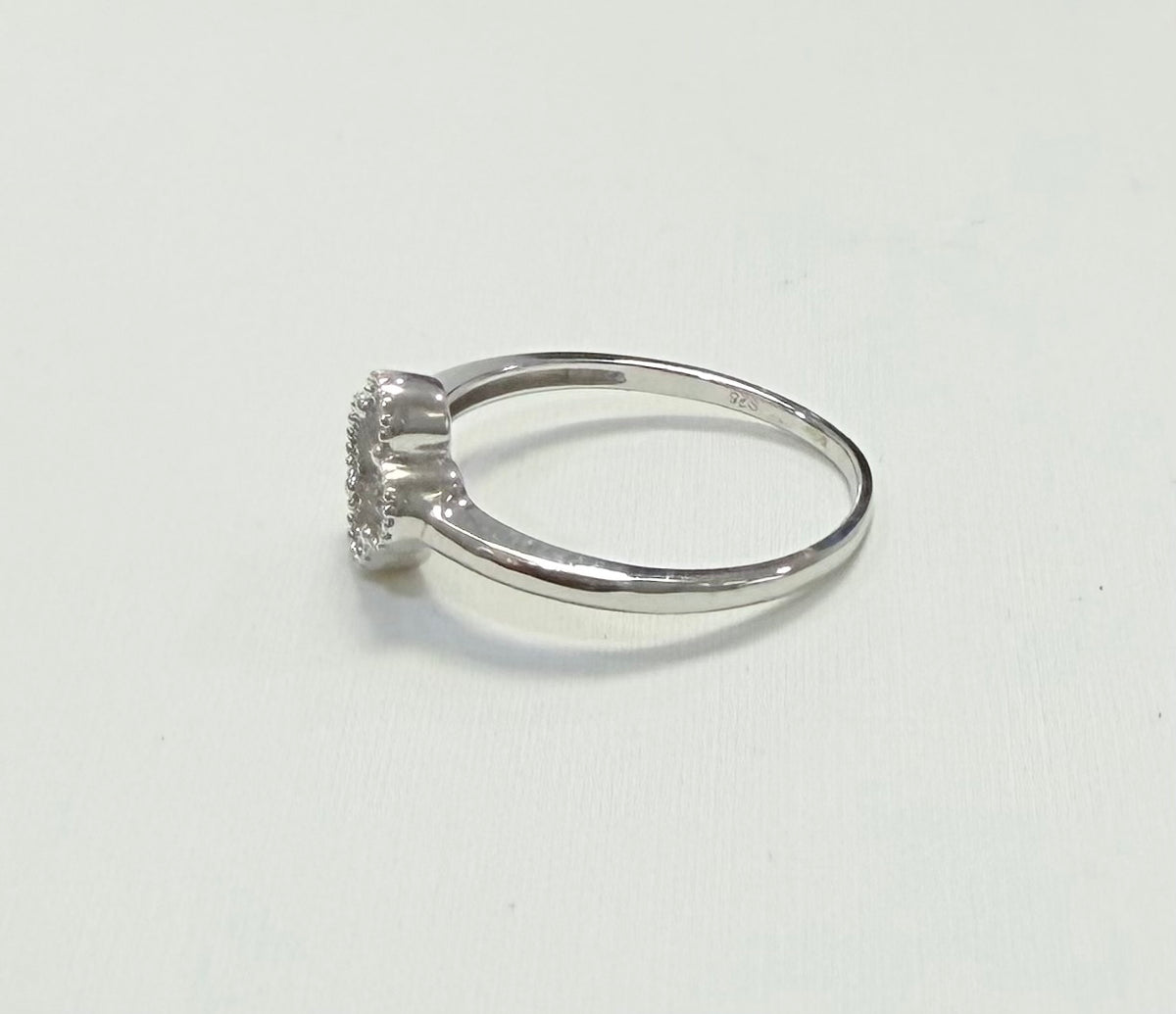 S798- NEW .925 Clover Sterling Silver Ring W.G