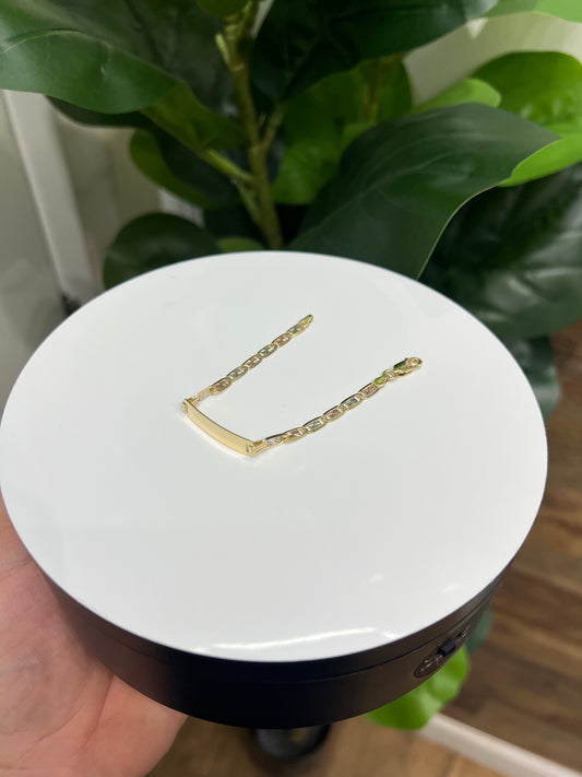 1335- NEW 14K Valentino ID Bracelet Tri Tone W.G