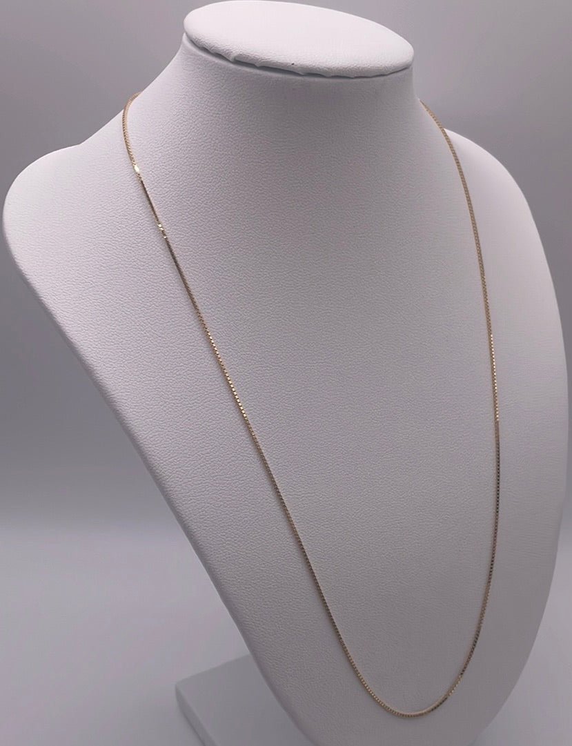 00170-NEW 14K Square Chain      (0.90mm).W.G