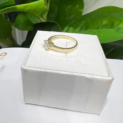 1380- NEW 10K Solitaire Engagement Cz Ring W.G