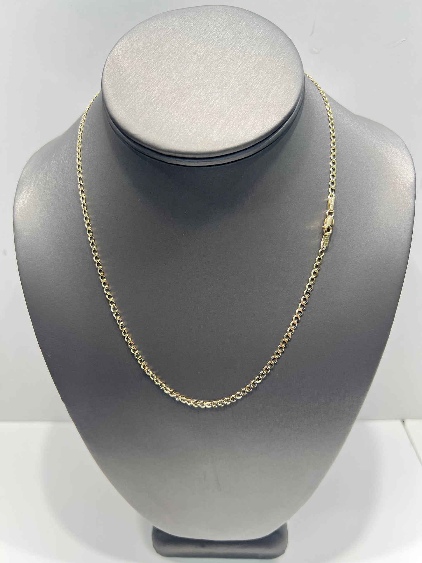 1631- NEW 10K Solid Cuban Curb Chain 18" (2.9mm) W.G
