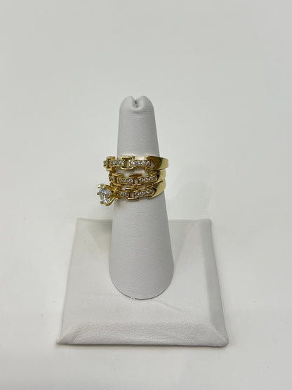 1273-NEW 10k Trio Wedding Ring Set W.G