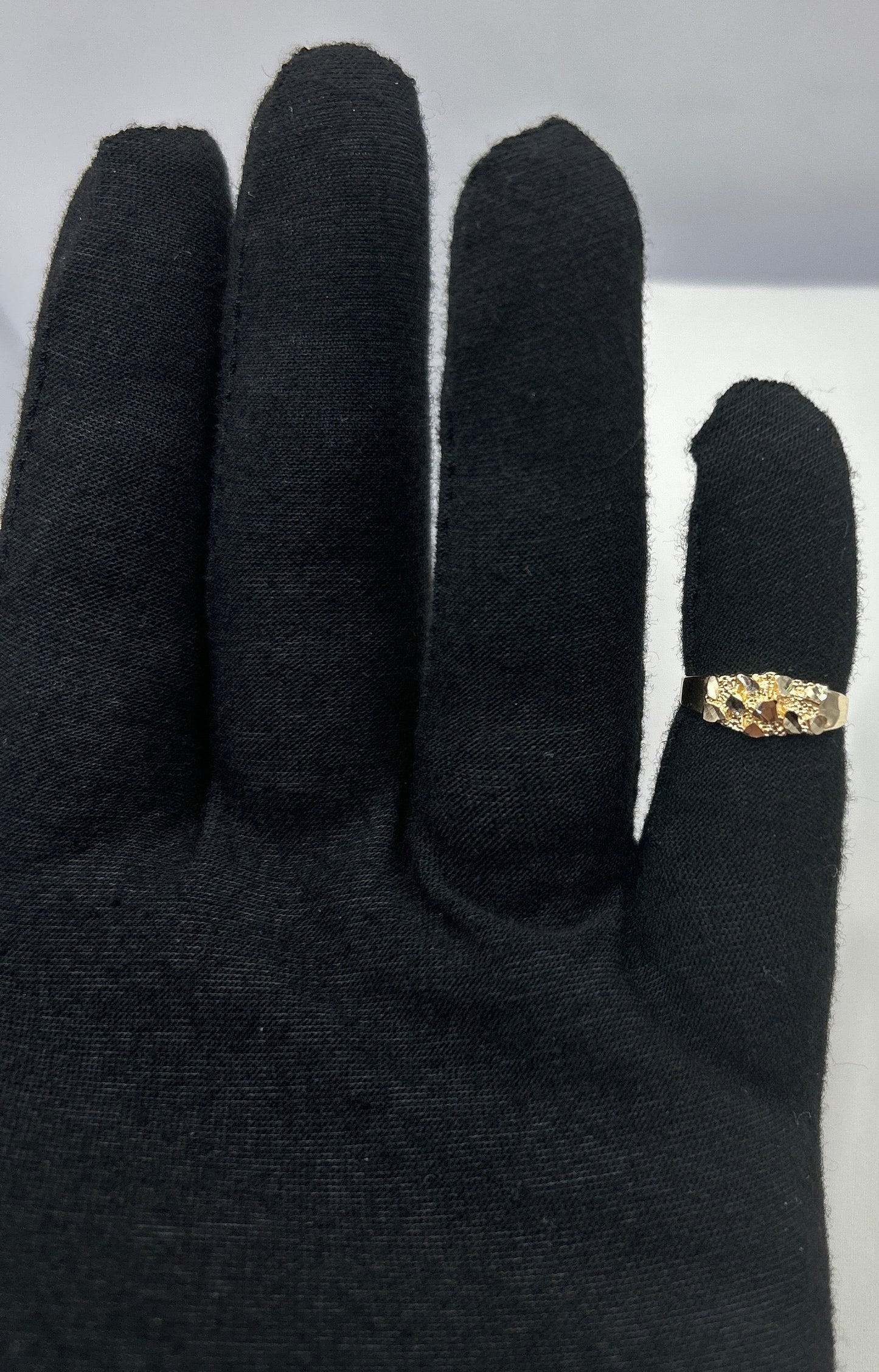 **874- NEW 14K Small Nugget Ring (W.G)