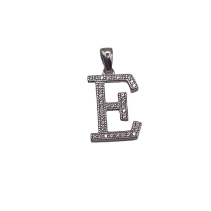 S574- .925 Silver Letter “E” Pendant