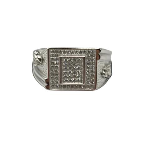 S0014- .925 Silver Men Ring With White Stones