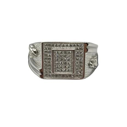 S0014- .925 Silver Men Ring With White Stones