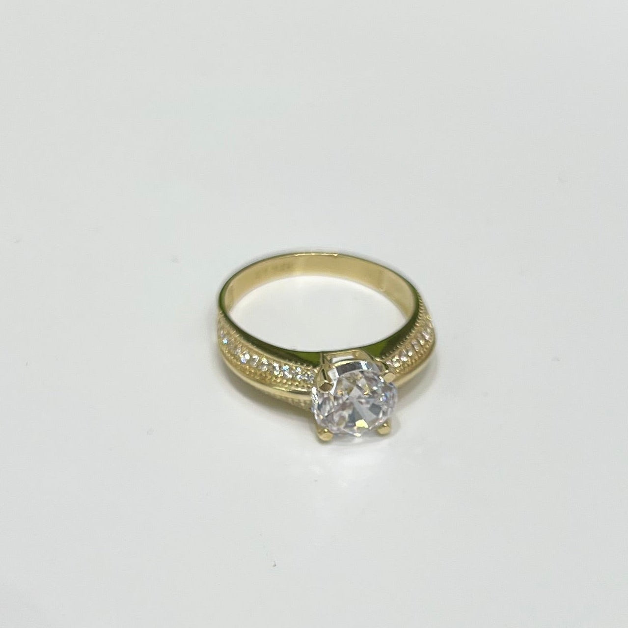 1447- NEW 14k Round Cubic Cz Wedding Ring W.G