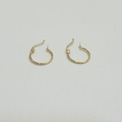 1689- NEW 14K Gold 1mm Tube Hoop Earrings W.G