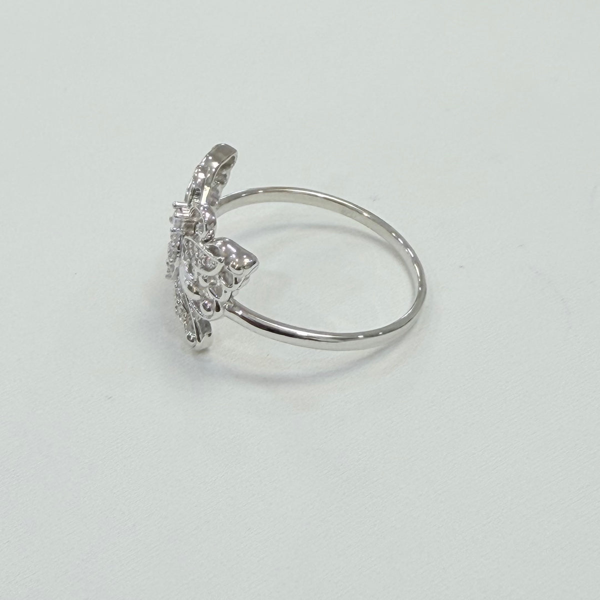 S1144- .925 Sterling Silver Moissanite Buttefly Women’s Ring W.G