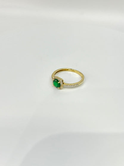 998-NEW 14k Green Square Gold Ring (W.G)