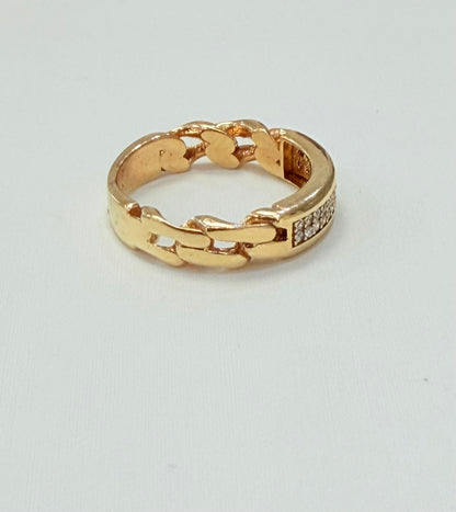 00158- NEW 14K Gold Zirconia Band (W.G)