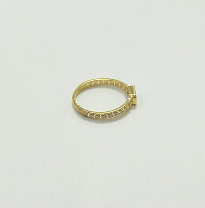 1707- NEW 10K Blue Square Sapphire Band Ring W.G