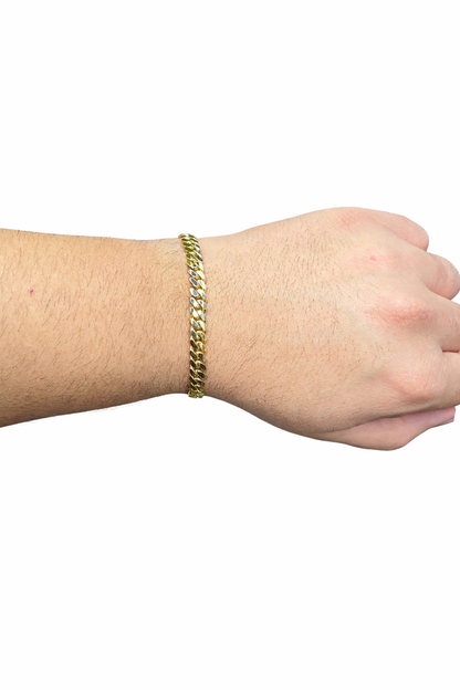 1270- 10K Solid Miami Cuban Bracelet 8.5" (7mm) W.G