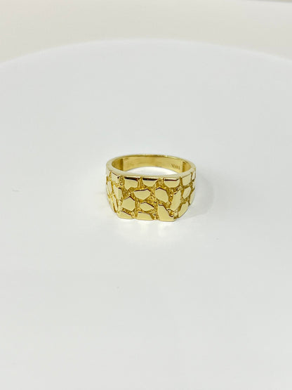 1199- NEW 14K Nugget Fashion Men's Ring W.G