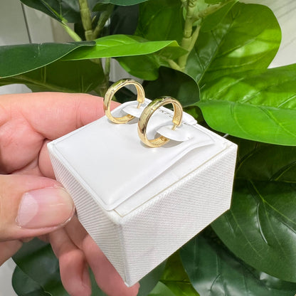 1367- NEW 14K High Polishing Hoops Earrings (16.7mm) W.G