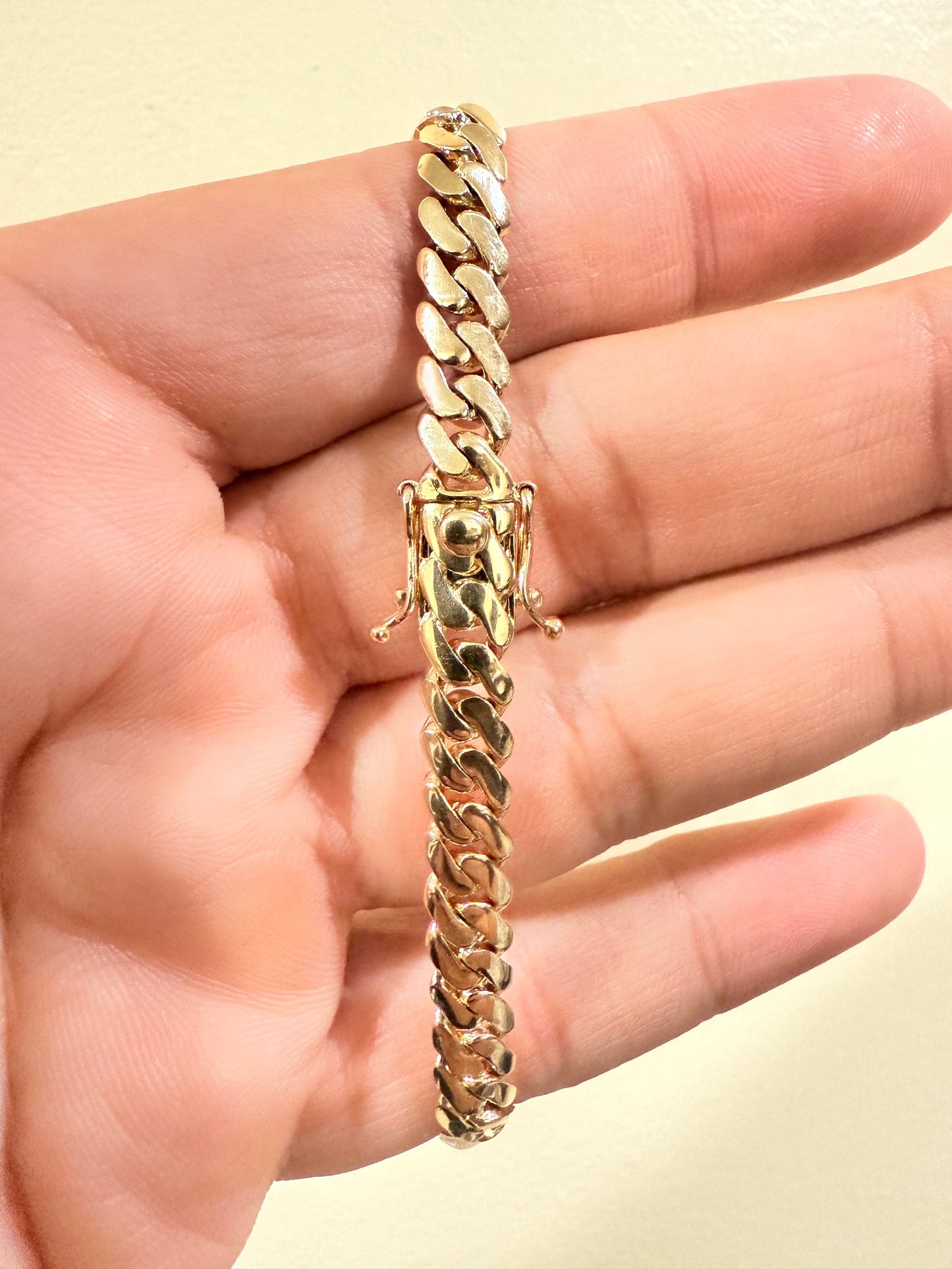 1170- NEW 14K Solid Miami Cuban Bracelet (5.9mm) 8" W.G