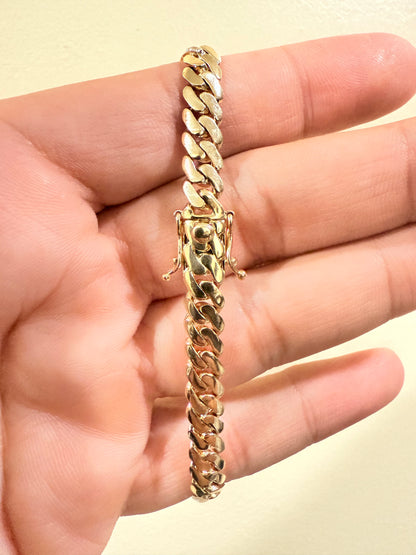 1170- NEW 14K Solid Miami Cuban Bracelet (5.9mm) 8" W.G