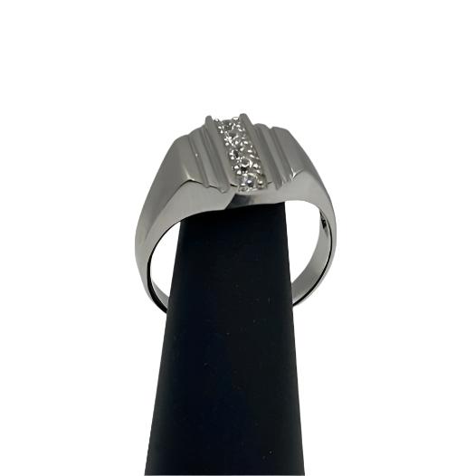 S0023- Anillo de Plata con Piedras Lineales