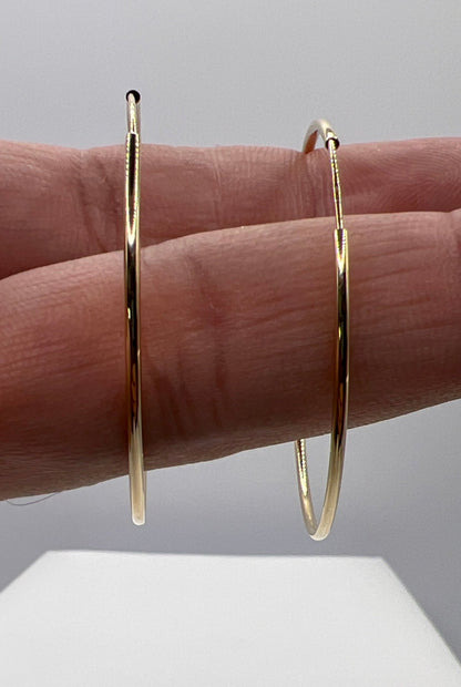 610- 14K Hoops Earrings 1.5x50mm