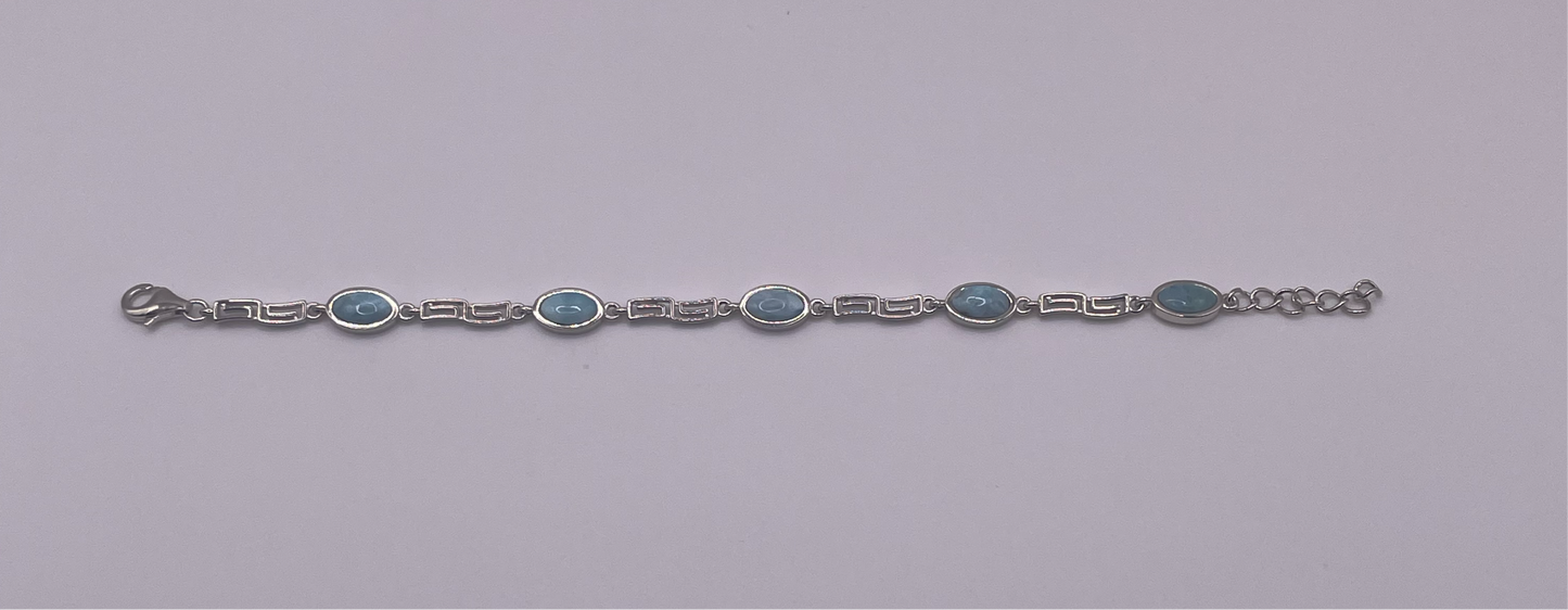 S805- Oval Larimar Bracelet 6”